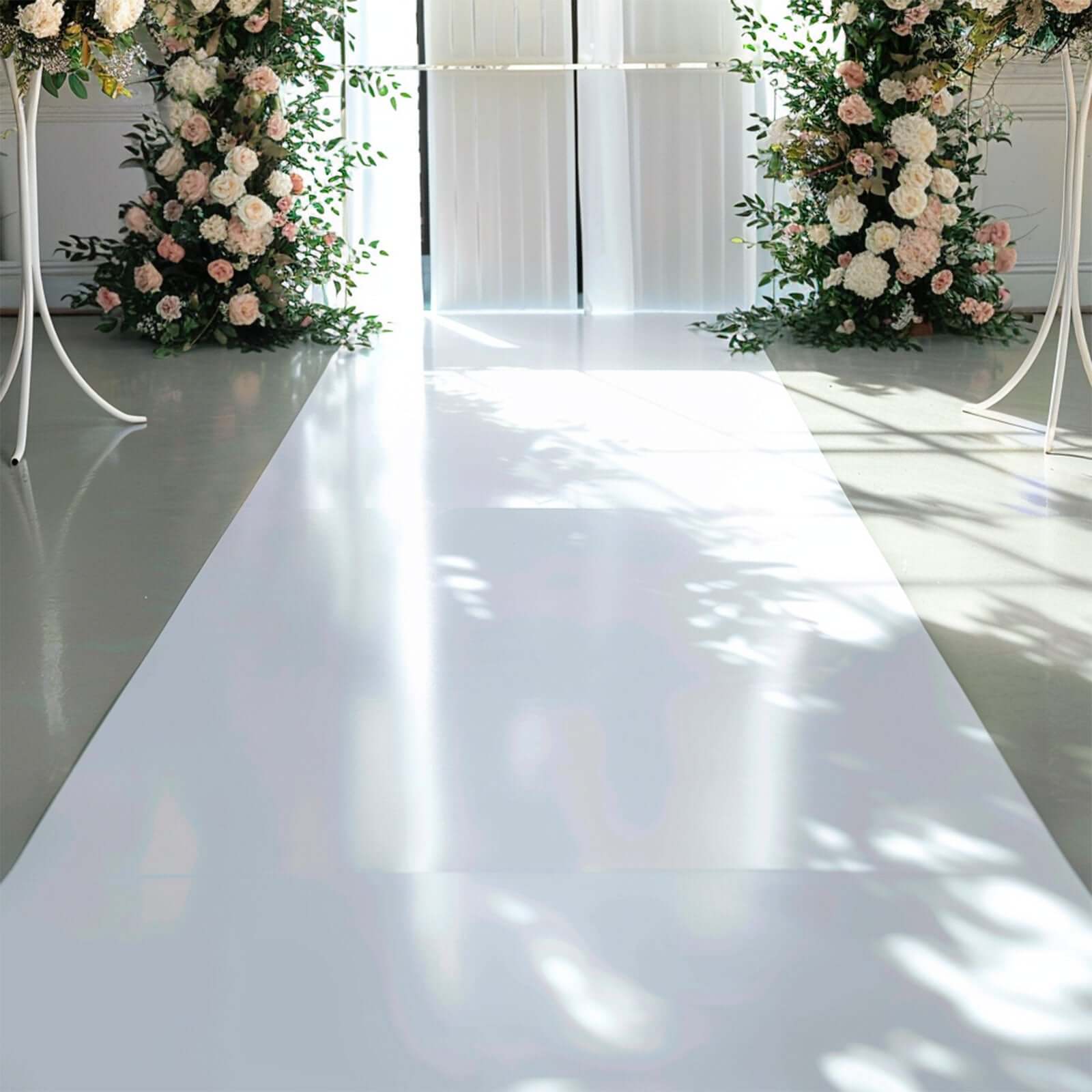 White store Damask Wedding Aisle Runner 36” x 100’ Brand New!