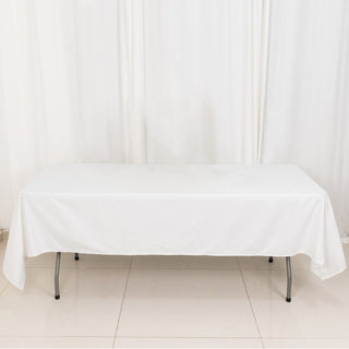 Elevate Your Event with the White Rectangle 100% Cotton Linen Seamless Tablecloth
