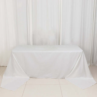 Elevate Your Event with the 90"x156" White Rectangle 100% Cotton Linen Seamless Tablecloth Elevate Your Event with the 90"x156" White Rectangle 100% Cotton Linen Seamless Tablecloth
