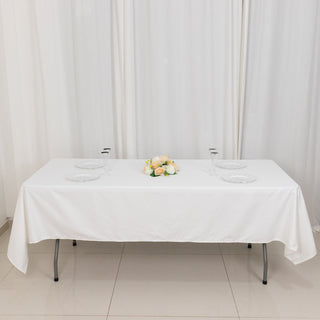Elevate Your Event Decor with the White Rectangle 100% Cotton Linen Seamless Tablecloth
