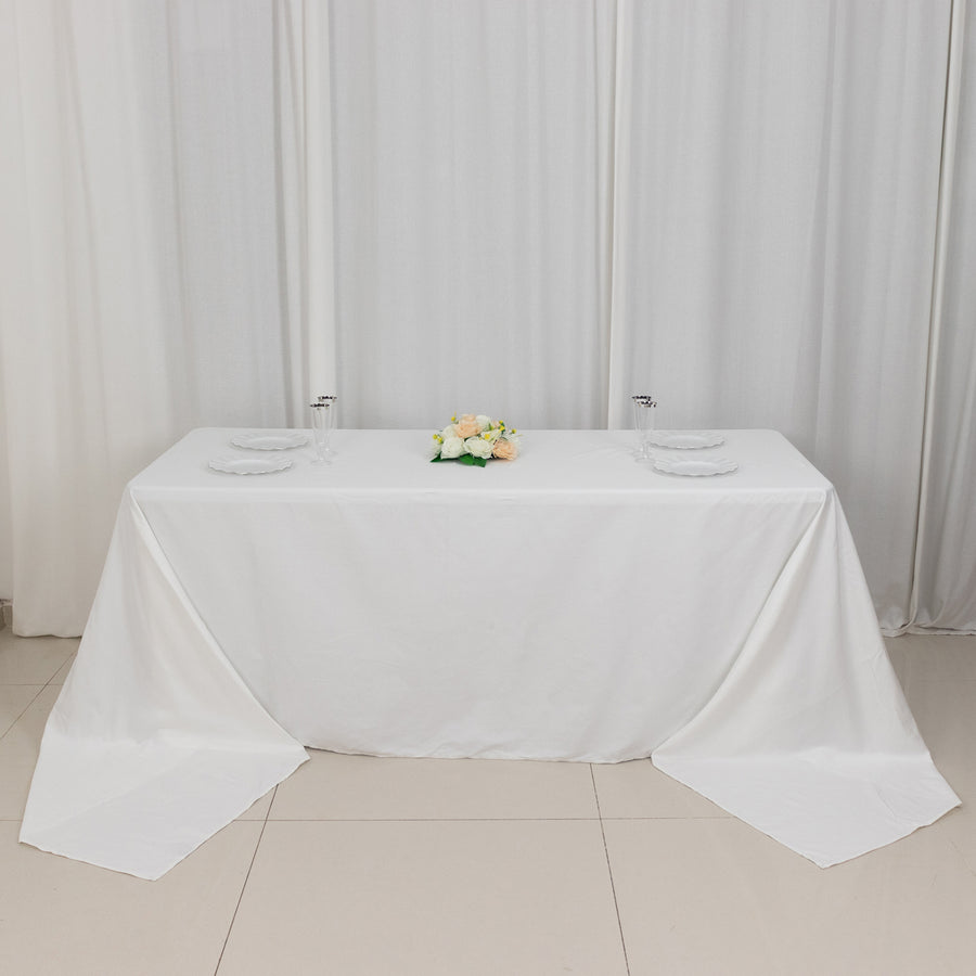 90x156inch White Rectangle Chambury Casa 100% Cotton Tablecloth