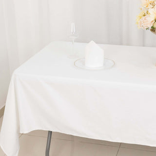 Enhance Your Event with the White Rectangle 100% Cotton Linen Tablecloth Enhance Your Event with the White Rectangle 100% Cotton Linen Tablecloth