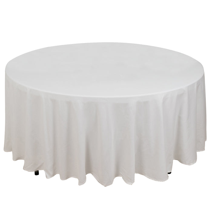 108 inches White Round Chambury Casa 100% Cotton Tablecloth
