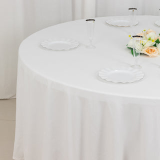 Superior Quality White Round Tablecloth for a Timeless Look