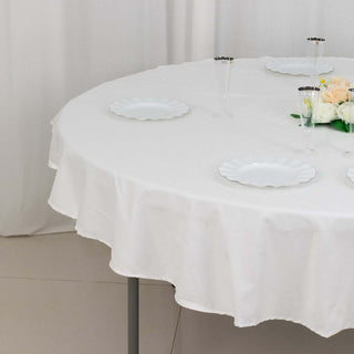Easy Care and Stylish: The White Round 100% Cotton Linen Tablecloth Easy Care and Stylish: The White Round 100% Cotton Linen Tablecloth