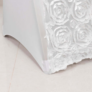 Enhance Your Event Decor with White Satin Rosette Chair Cover Enhance Your Event Decor with White Satin Rosette Chair Cover