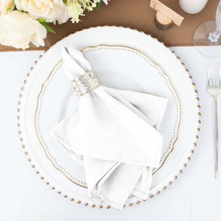 Elegant White Seamless Cloth Dinner Napkins for a Sophisticated Table Setting Elegant White Seamless Cloth Dinner Napkins for a Sophisticated Table Setting