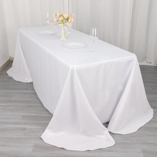 Elevate Your Event with the White Seamless Polyester Tablecloth