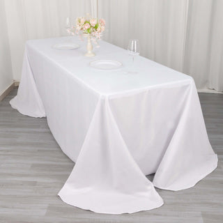 Elevate Your Event with the White Seamless Polyester Tablecloth Elevate Your Event with the White Seamless Polyester Tablecloth