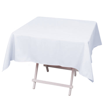 54"x54" White Seamless Premium Polyester Square Tablecloth - 220GSM