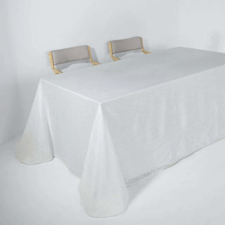 Elegant White Seamless Rectangular Tablecloth for Stunning Event Decor Elegant White Seamless Rectangular Tablecloth for Stunning Event Decor