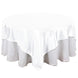 90" x 90" White Seamless Satin Square Tablecloth Overlay