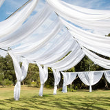 10ftx40ft White Sheer Ceiling Drape Curtain Panels Fire Retardant Fabric