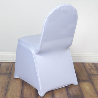 Enhance Your Event with the White Spandex Stretch Fitted Banquet Chair Cover