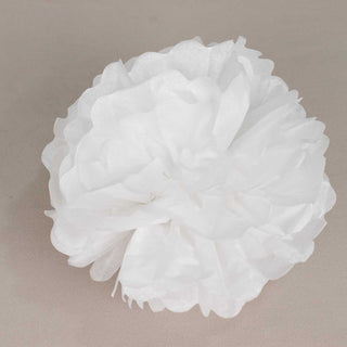 Add a Touch of Elegance with 6 Pack | 10" White Tissue Paper Pom Poms Flower Balls