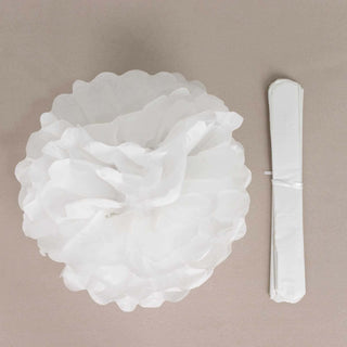 Elevate Your Event with 6 Pack | 10" White Tissue Paper Pom Poms Flower Balls Elevate Your Event with 6 Pack | 10" White Tissue Paper Pom Poms Flower Balls
