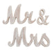 White Rustic Wooden Mr & Mrs Wedding Table Display Signs, Rustic Glam Freestanding#whtbkgd
