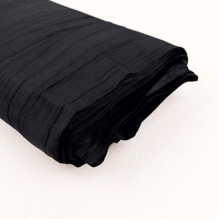 Black Accordion Crinkle Taffeta Fabric Bolt for Elegant Event Decor Black Accordion Crinkle Taffeta Fabric Bolt for Elegant Event Decor