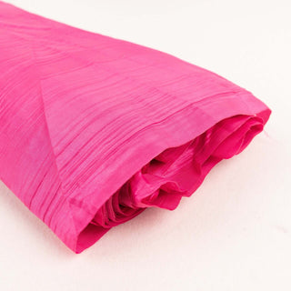 Vibrant Fuchsia Accordion Crinkle Taffeta Fabric Bolt Vibrant Fuchsia Accordion Crinkle Taffeta Fabric Bolt