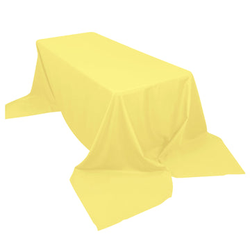 90"x156" Yellow Seamless Polyester Rectangular Tablecloth