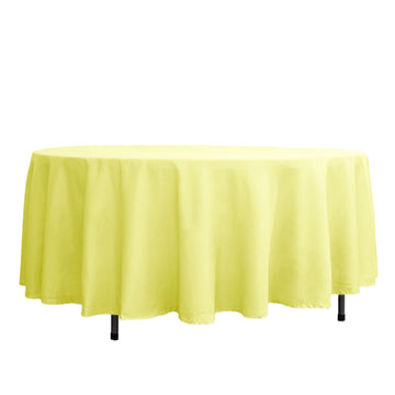 108" Yellow Seamless Polyester Round Tablecloth