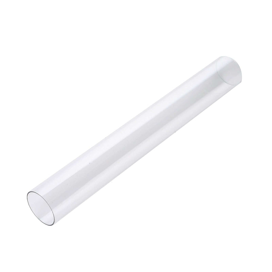 Clear plastic tube, cylindrical shape, studio shot