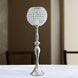 30inch Silver Metal Acrylic Crystal Goblet Candle Holder, Flower Ball Stand