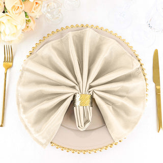 Elevate Your Tablescape with Beige Seamless Cloth Dinner Napkins