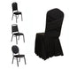 Black Spandex Banquet Chair Cover with Ruffle Skirt & Cross Back Sash – Stretch Slipcover for Events