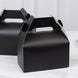 25 Pack Candy Gift Tote Gable Boxes, Matte Black Party Favor Treat Boxes - 6"x3.5"x7"