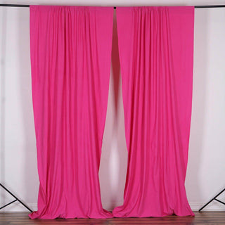Enhance Your Event Decor with the 2 Pack Fuchsia Scuba Polyester Curtain Panel Enhance Your Event Decor with the 2 Pack Fuchsia Scuba Polyester Curtain Panel