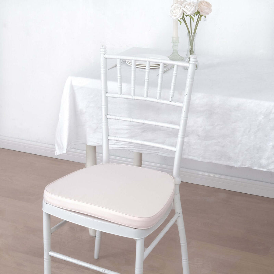 2inch Thick Blush / Rose Gold Chiavari Chair Pad, Memory Foam Seat Cushion Ties Removable Cover