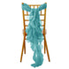 Turquoise Chiffon Curly Chair Sash