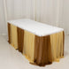 14ft Sheer Chiffon Table Skirt - Champagne / Gold Pleated Ruffle Skirting with Polyester