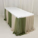 14ft Sheer Chiffon Table Skirt - Dusty Sage Green / Beige Pleated Ruffle Skirting