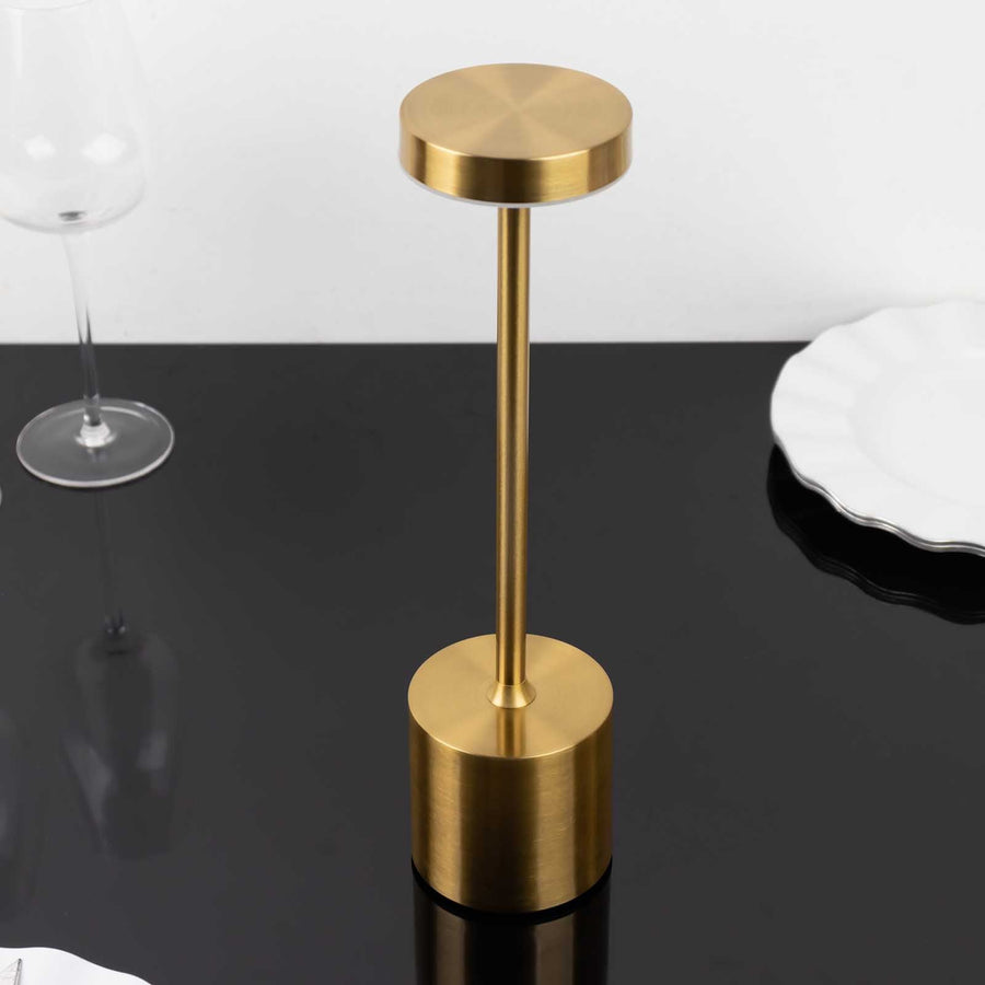 Gold Metal Modern Rechargeable LED Desk Lamp With Touch Control