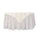54x54inch Ivory Cotton Blend Square Table Overlay