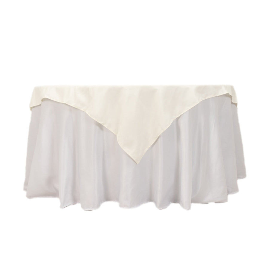 54x54inch Ivory Cotton Blend Square Table Overlay