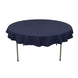 Navy Blue Seamless Cotton Blend Round Tablecloth - 70inch