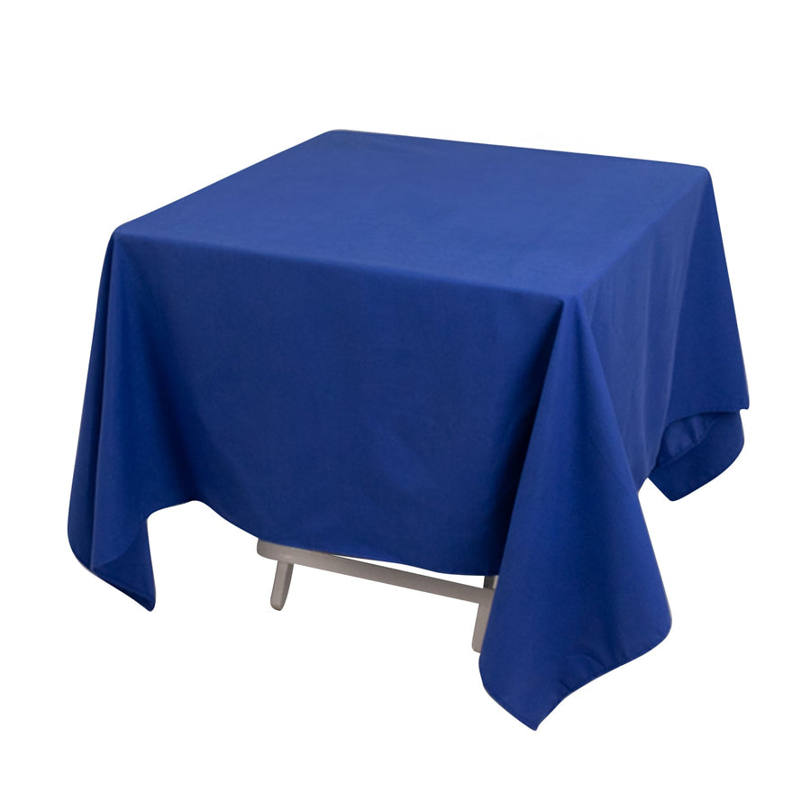 Blue tablecloth draped over a table, perfect for events and decor.