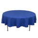 Royal Blue Seamless Cotton Blend Round Tablecloth - 90inch