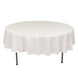 White Seamless Cotton Blend Round Tablecloth - 90inch