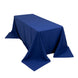 Royal Blue Cotton Blend Rectangular Tablecloth Seamless 90x132inch for 6 Foot Table