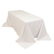 White Cotton Blend Rectangular Tablecloth Seamless 90x132inch for 6 Foot Table