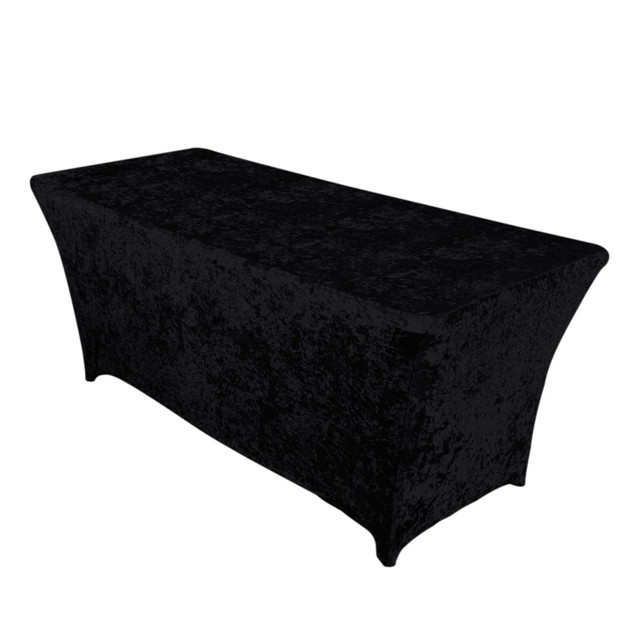 Black velvet table cover for events and parties
