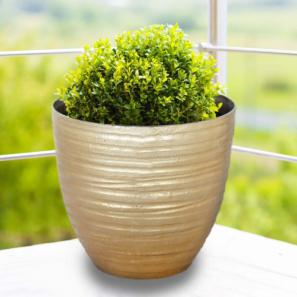 yellow planter pots 12" Gold Textured Indoor Flower Pot
