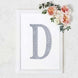 8 Inch Silver Decorative Rhinestone Alphabet Letter Stickers DIY Crafts - D