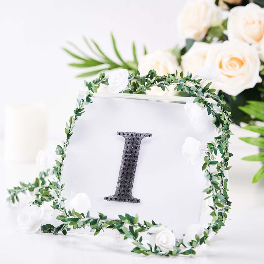 4inch Black Decorative Rhinestone Alphabet Letter Stickers DIY Crafts - I