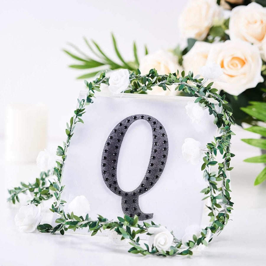 6inch Black Decorative Rhinestone Alphabet Letter Stickers DIY Crafts - Q