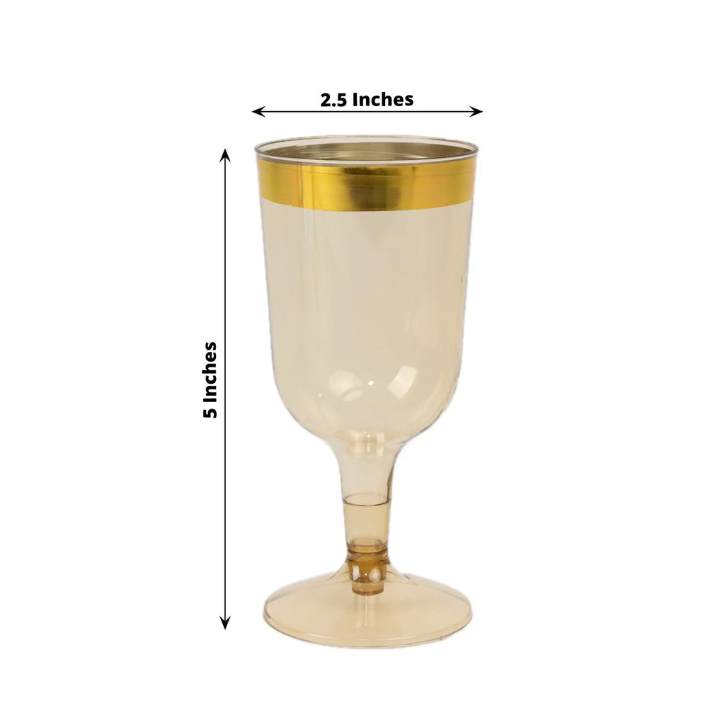 Transparent Gold/Gold Rim Wine Glasses